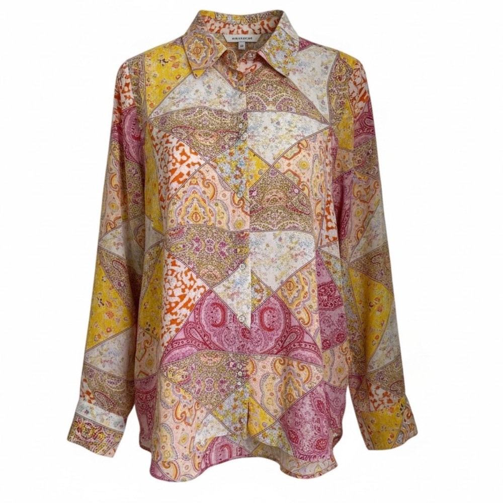 Rose & Olive mixed print paisley button down